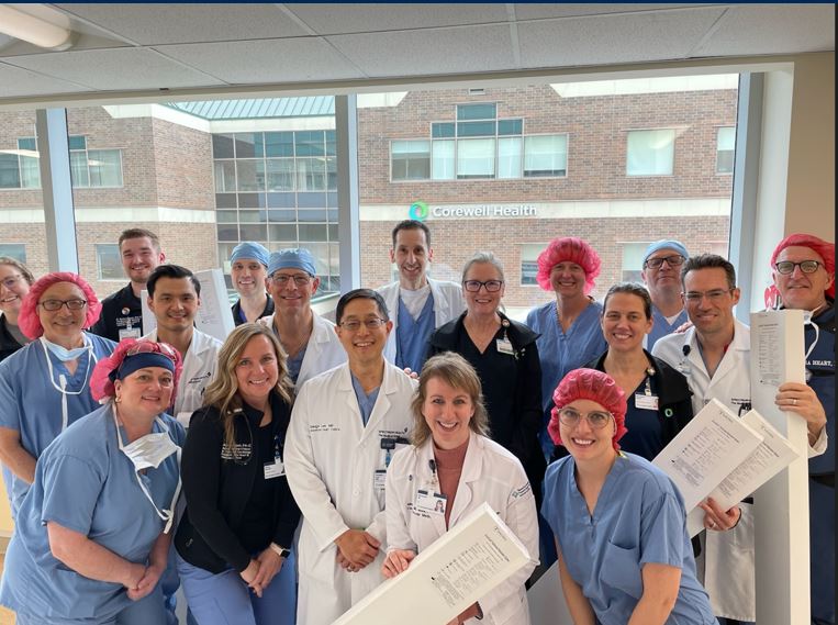 First in Michigan implant of the AccuCinch ventricular restoration system as part of the Corcinch-HF trial @FM_HVI Collaboration b/w AHF, structural, CTS and advanced imaging in the care of the HF patient #WillMerhi @StephaneLeung  @RenzoLoyaga @DavidFerminMD and many others