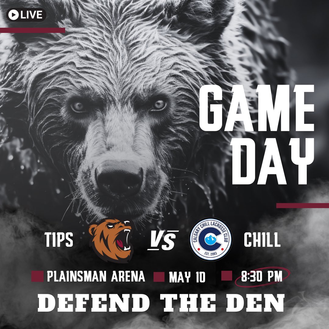 silvertipslax's tweet photo. It’s Game Day! Another important Central division matchup, has @Chill_WHAT and Silvertips meeting for the 2nd time this season - this time in our barn. 

8:30 pm at Plainsmen Arena.

The game will also be live-streamed at @crowlaxtv. 

Let’s go Silvertips!!!
#defendtheden #rmll https://t.co/PZYhplbZl3