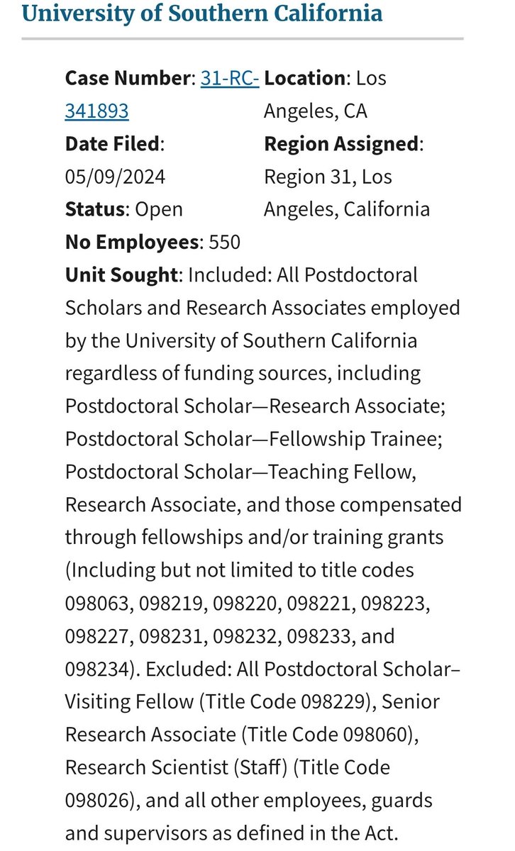 BREAKING: 550 post-doc researchers at USC are forming a union as @urfu_uaw and joining @UAW. They follow 1,000 post-docs at princeton who unionized yesterday (@PUPostdocs).