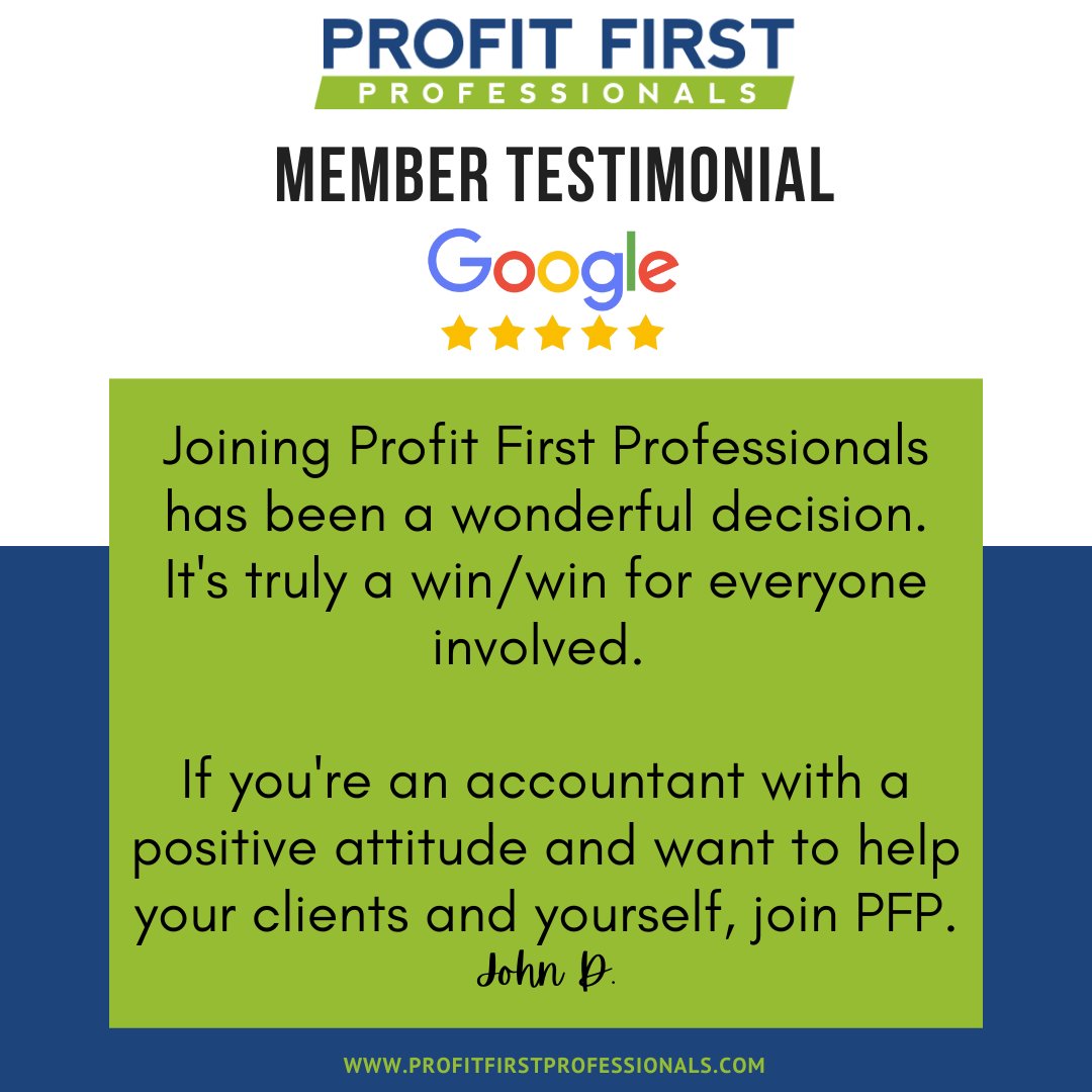 'Nuff said!

Join us!

#ProfitFirst #GrowYourBusiness #Income #Revenue #MoneyManagement #Cashflow #Accountants #Bookkeepers #BusinessCoach #ProfitFirstProfessionals