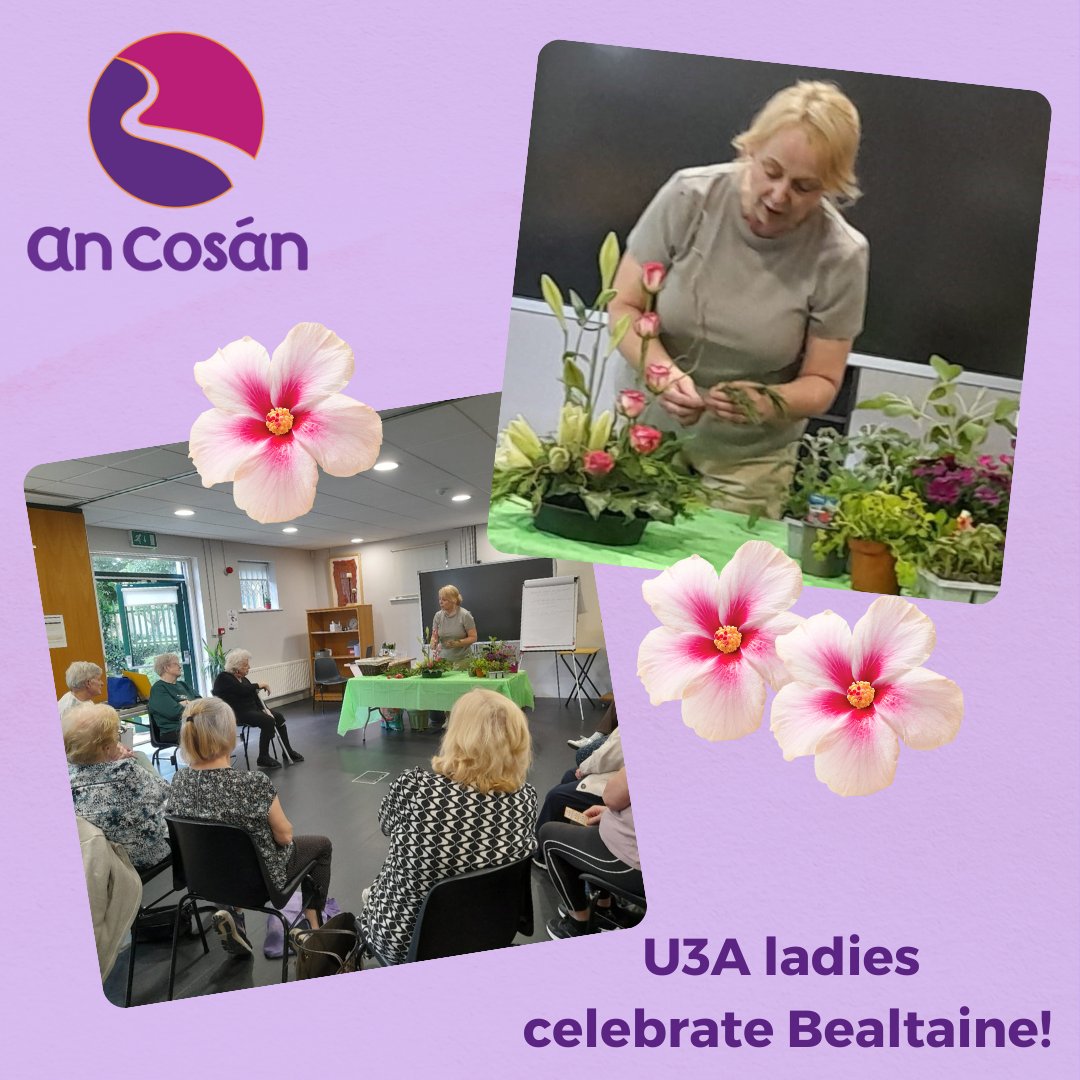 Thanks to horticulturist Suzanne O'Neill for reminding us of the power of #gardening & #creativity to boost our #mentalhealth. Our U3A ladies enjoyed taking part in her gardening & floral art workshop to celebrate #Bealtaine 🌷🌼🌹🌻