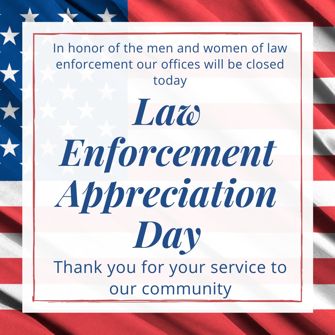 On behalf of everyone at @mdctaxcollector we would like to extend a heartfelt thank you to all the law enforcement officers who serve our community.