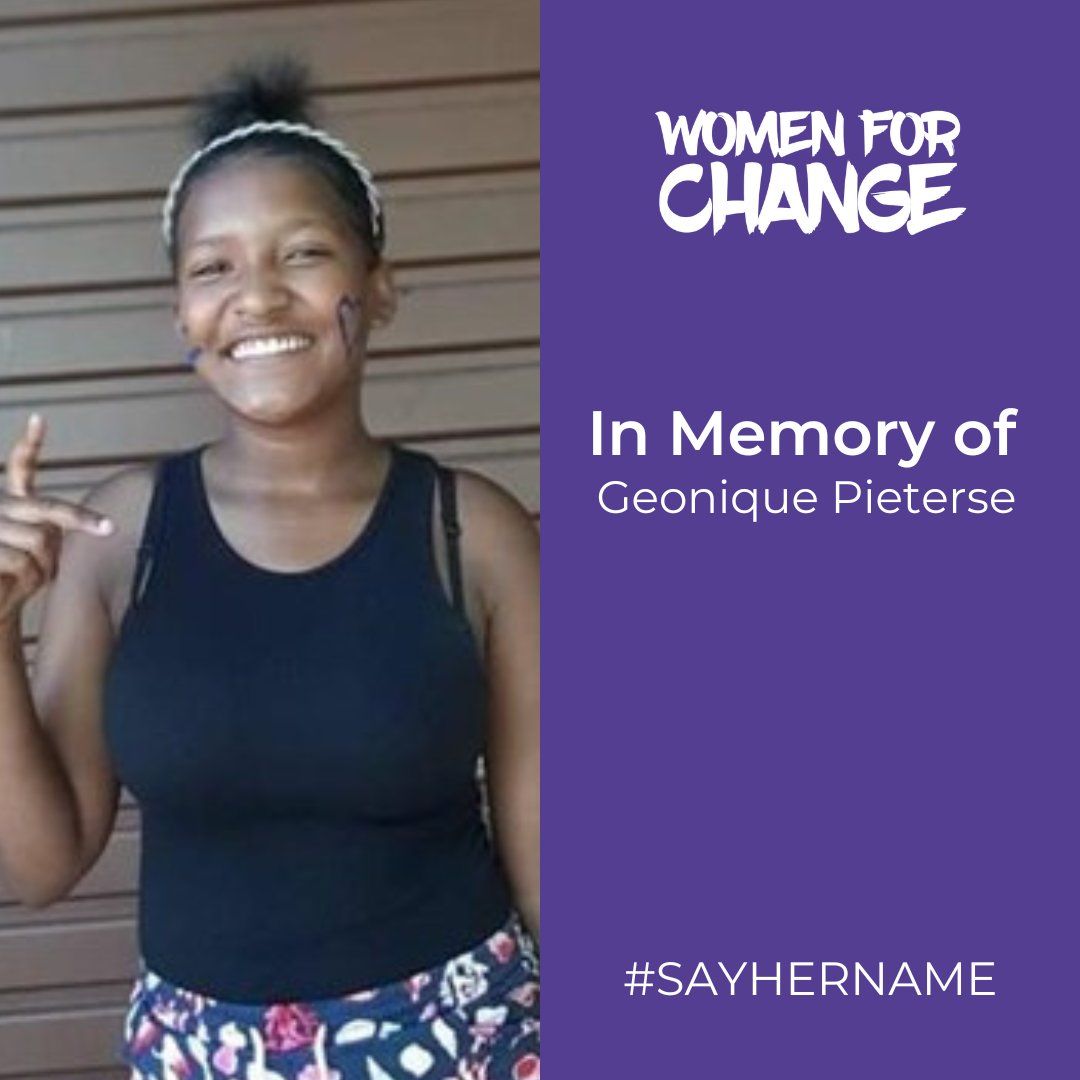 Geonique Pieterse, 16, was murdered in her home in Protea Park, George, on 27 April 2024. It is alleged that Geonique’s body was found in the morning by her young brother and cousin on her bed in her parents' home. Geonique was declared dead on the scene by paramedics. According…