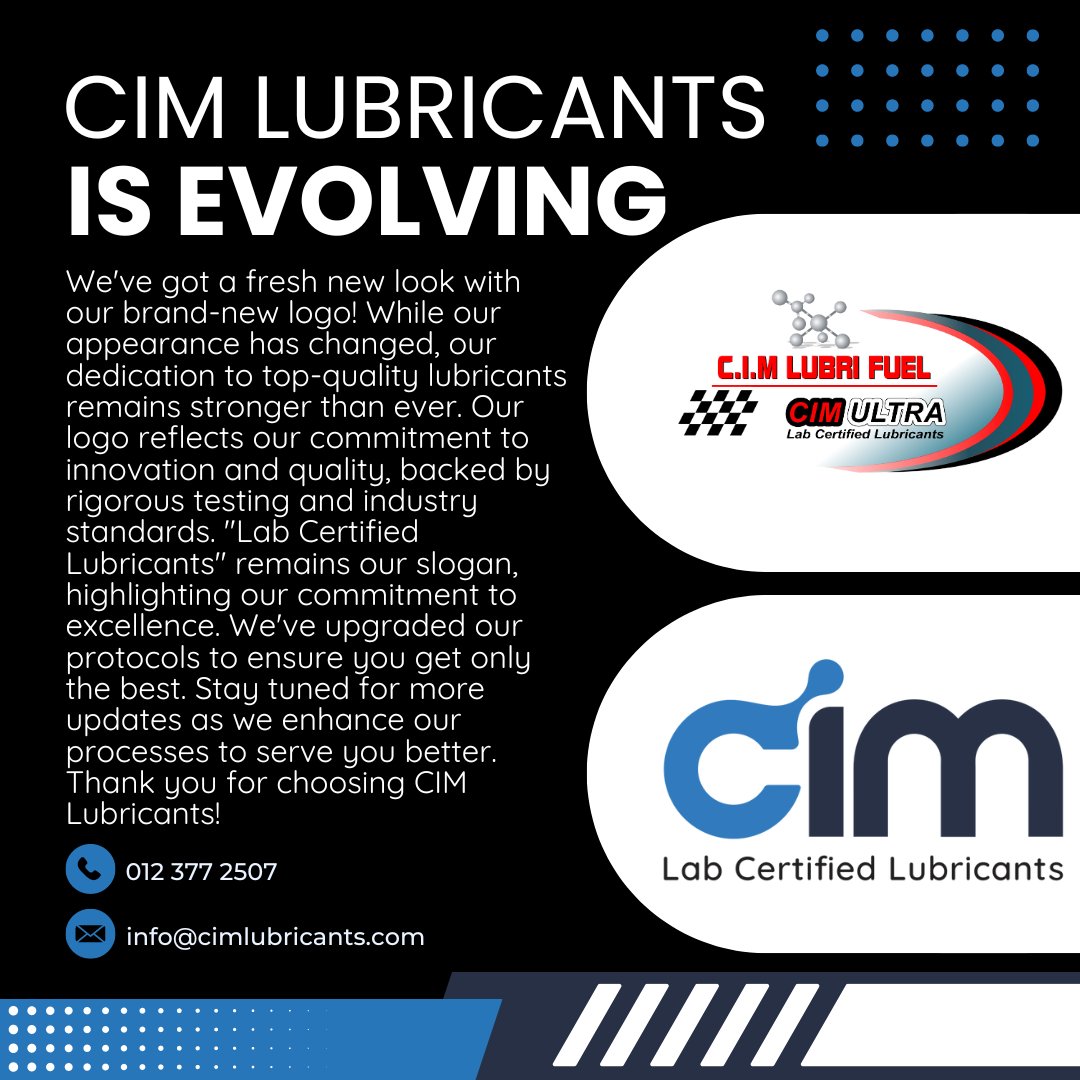 @CIMLubriFuel 🌟 Exciting News! 🌟

#CIM #CIMLUBRICANTS #QualityExcellence #Lubricants #Innovation #QualityAssurance