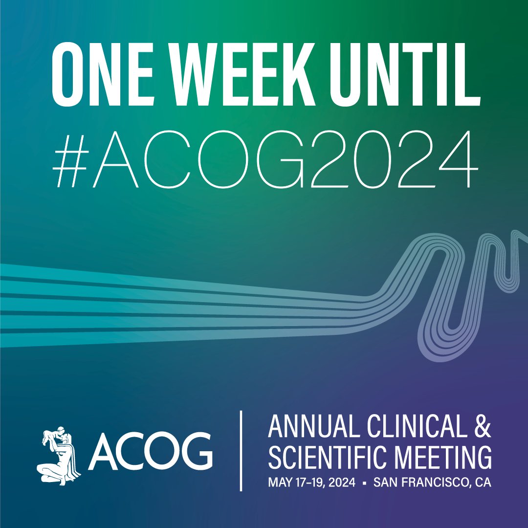 The excitement is high! Are you ready to join us in San Francisco, California, next week for the 2024 Annual Clinical & Scientific Meeting? We can’t wait to see you at #ACOG2024.