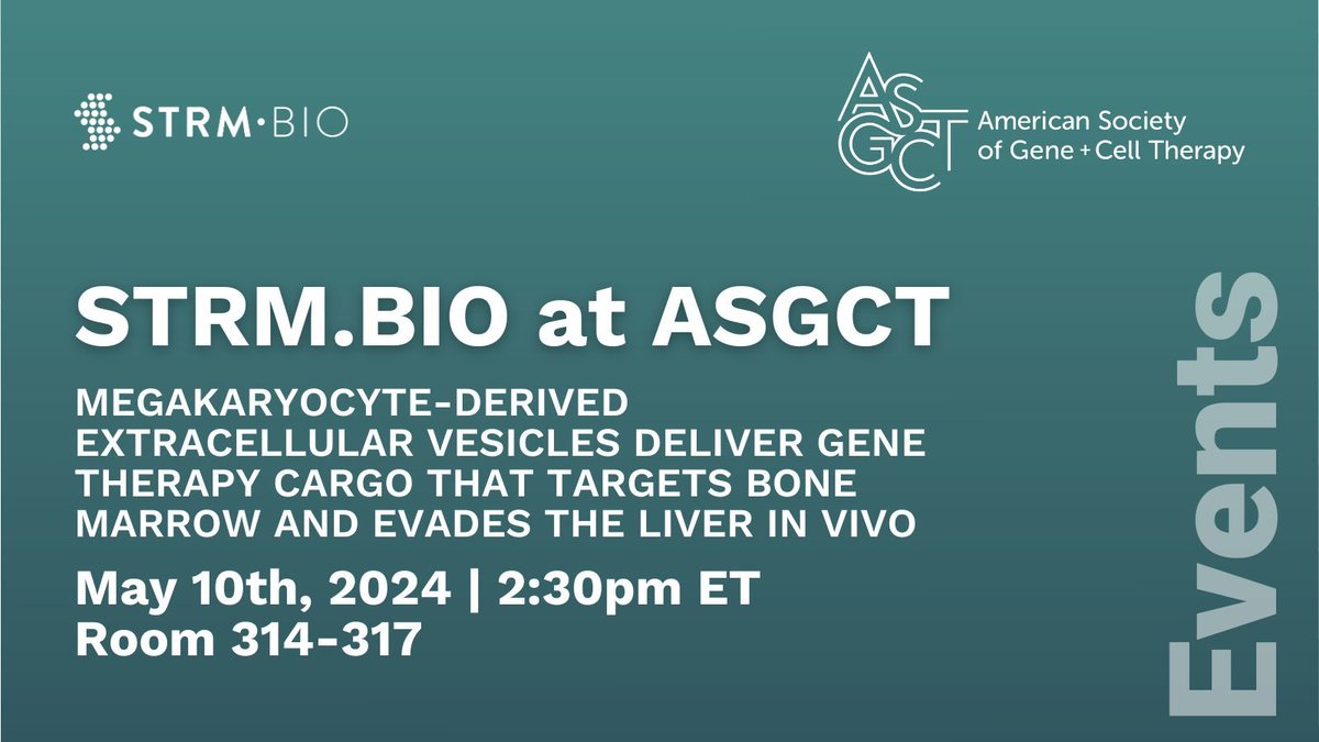 Come see our VP of R&amp;D, Laura Goldberg, present today at <a href="/ASGCTherapy/">ASGCT</a>. Learn more here: annualmeeting.asgct.org/program/agenda…  #ASGCT2024