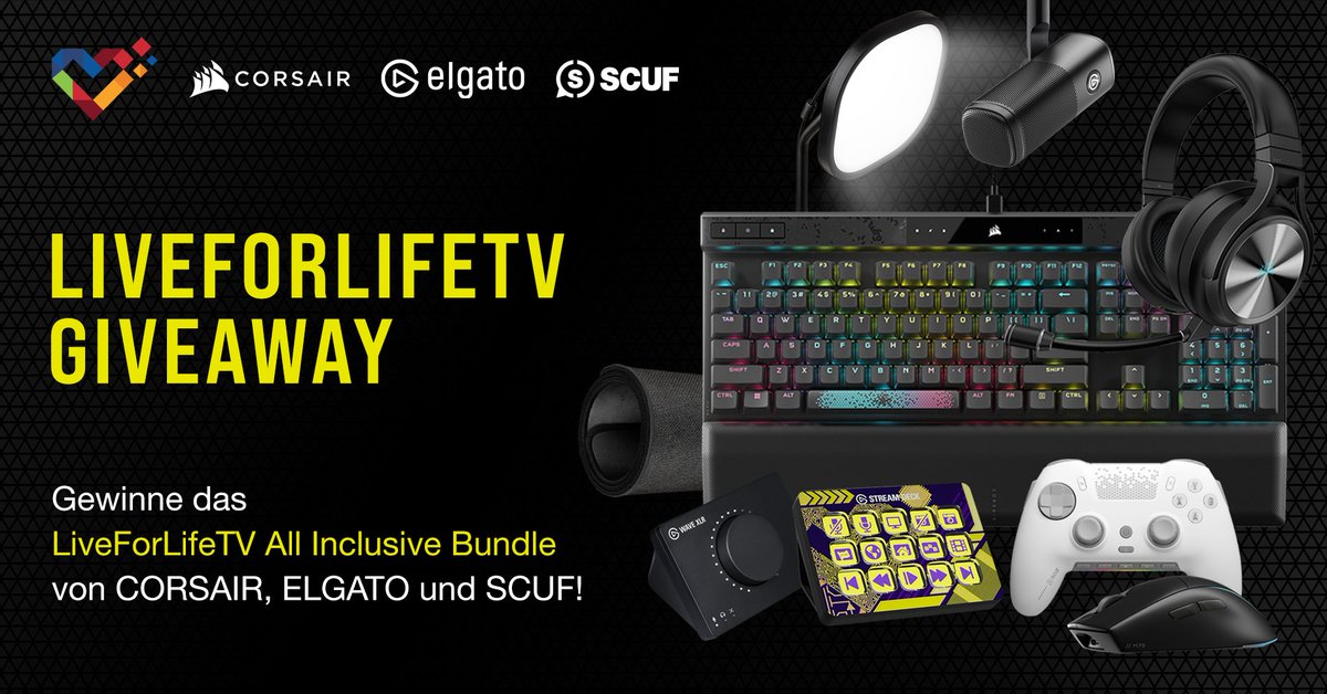 Wir freuen uns riesig, die diesjährigen Charity-Streams von @LiveForLifeTV unterstützen zu dürfen! 🥳

Gemeinsam mit @elgatoDE und @SCUFGermany haben wir deshalb auch ein 'kleines' Giveaway vorbereitet. 😏🎁

Alle Infos, Preise und Teilnahme: 👉 gheed.com/giveaways/g-Vn…