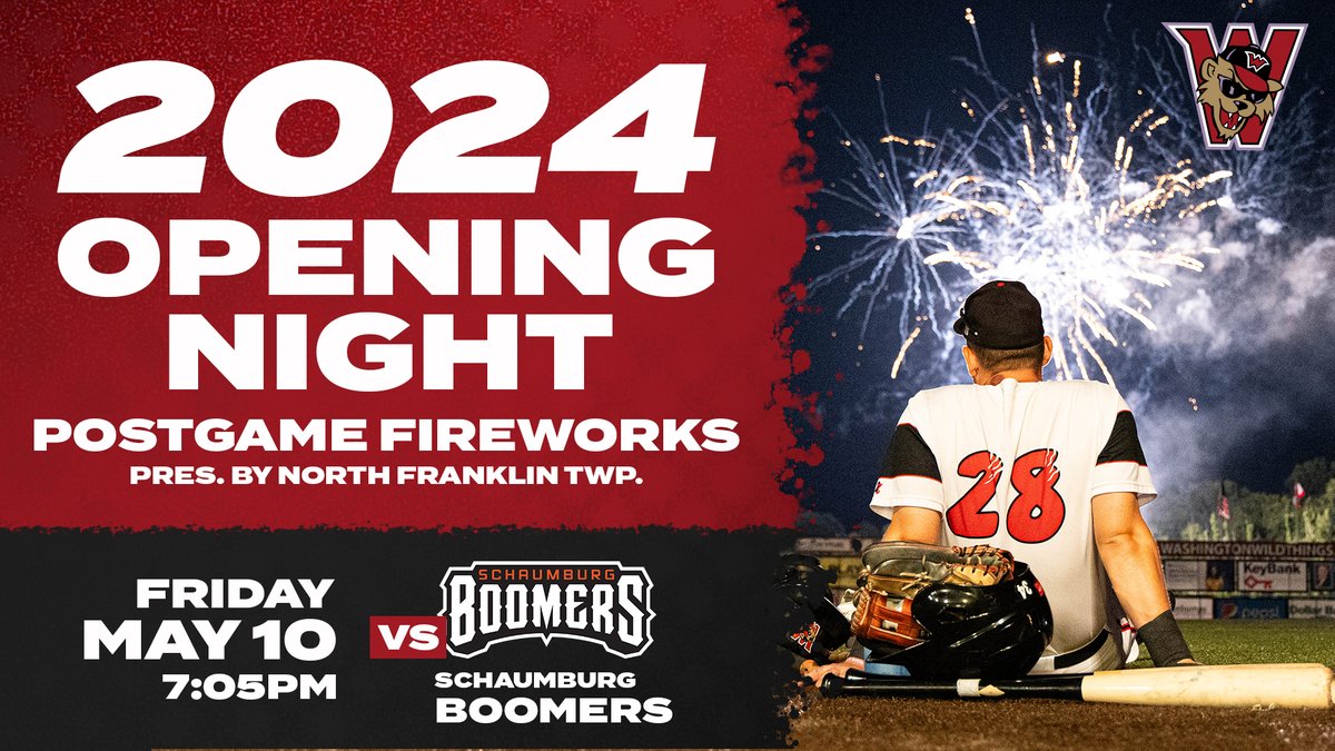 Opening Day has arrived. We've got festivities and fireworks, pres. by North Franklin Township. Gates open at 6 p.m. First pitch at 7:05 p.m.

🎟️: bit.ly/WTOpener24
🎥 ($): share.flosports.tv/SHbB
👂 (FREE): bit.ly/wtmixlr
#WeMakeForeverFans