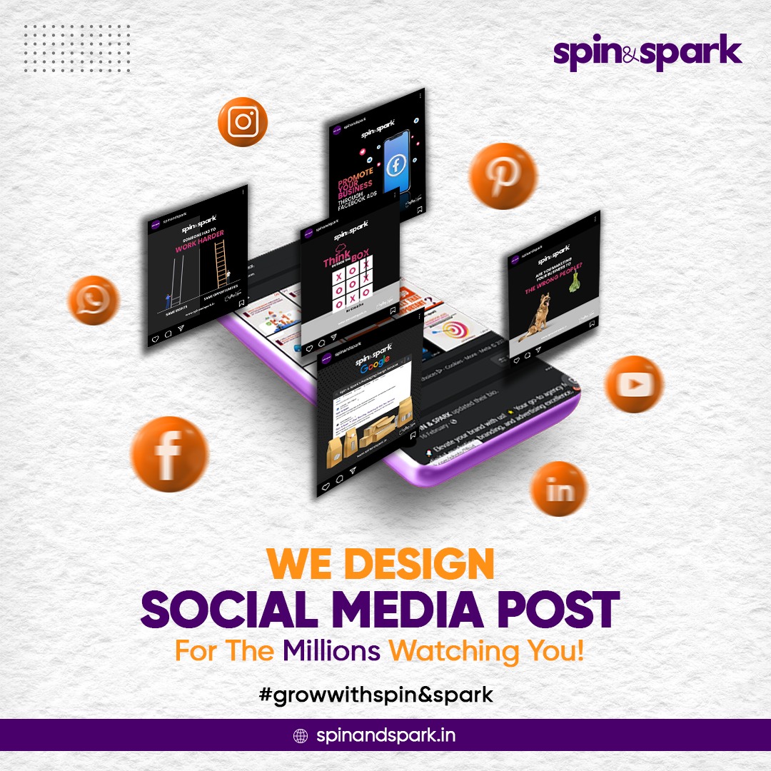The world is watching. Make sure they see the best version of you. We craft social media posts that get you noticed by millions.
 #SocialMediaDesign #ContentCreation #GetSeen #SocialMediaMarketing #MakeAnImpact 
Read More. spinandspark.in