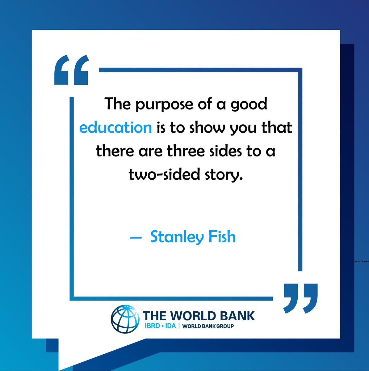 💬Here is the quote we chose for today's #FridayThoughts on #Education! 🔍Are you looking for news, blogs, data, and events on education? Then, visit our website: wrld.bg/InXa50RkfRv