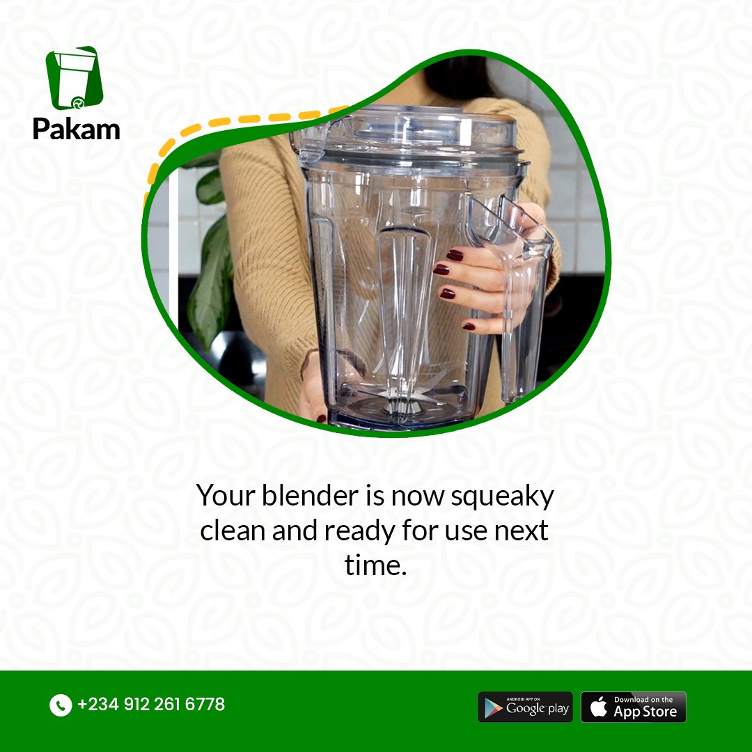 Stay safe while you work on cleaning your blender. Instead of sticking your hands into the blades and risk getting cut, do the above instead and achieve better results faster! 

Try it this weekend!

#pakamnigeria 
#homehacks
#TGIFriday