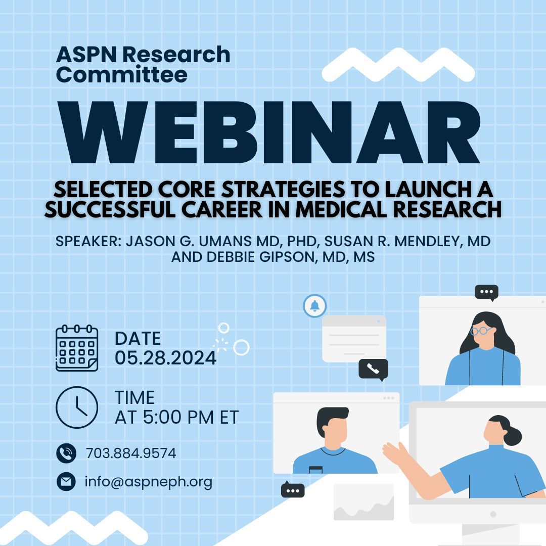 Join us on May 28, 5-6:30pm ET for a webinar on 'Selected Core Strategies to Launch a Successful Career in Medical Research' featuring Dr. Jason Umans and Drs. Mendley & Gipson. Register here: buff.ly/3WuO3Gz #MedicalResearch #CareerDevelopment