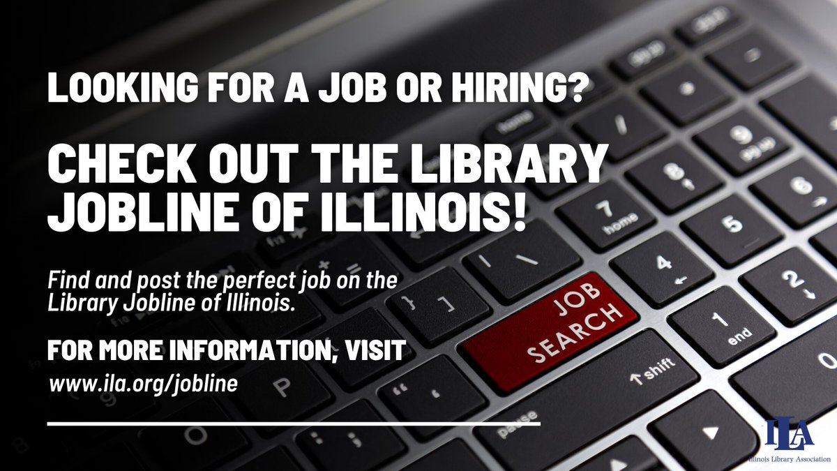 Find and post #jobs on the Library Jobline of Illinois. Hundreds of job-seekers use the Library JobLine of Illinois throughout the state and can help you locate qualified staff to fill current positions. ila.org/jobline #ILAJobLine