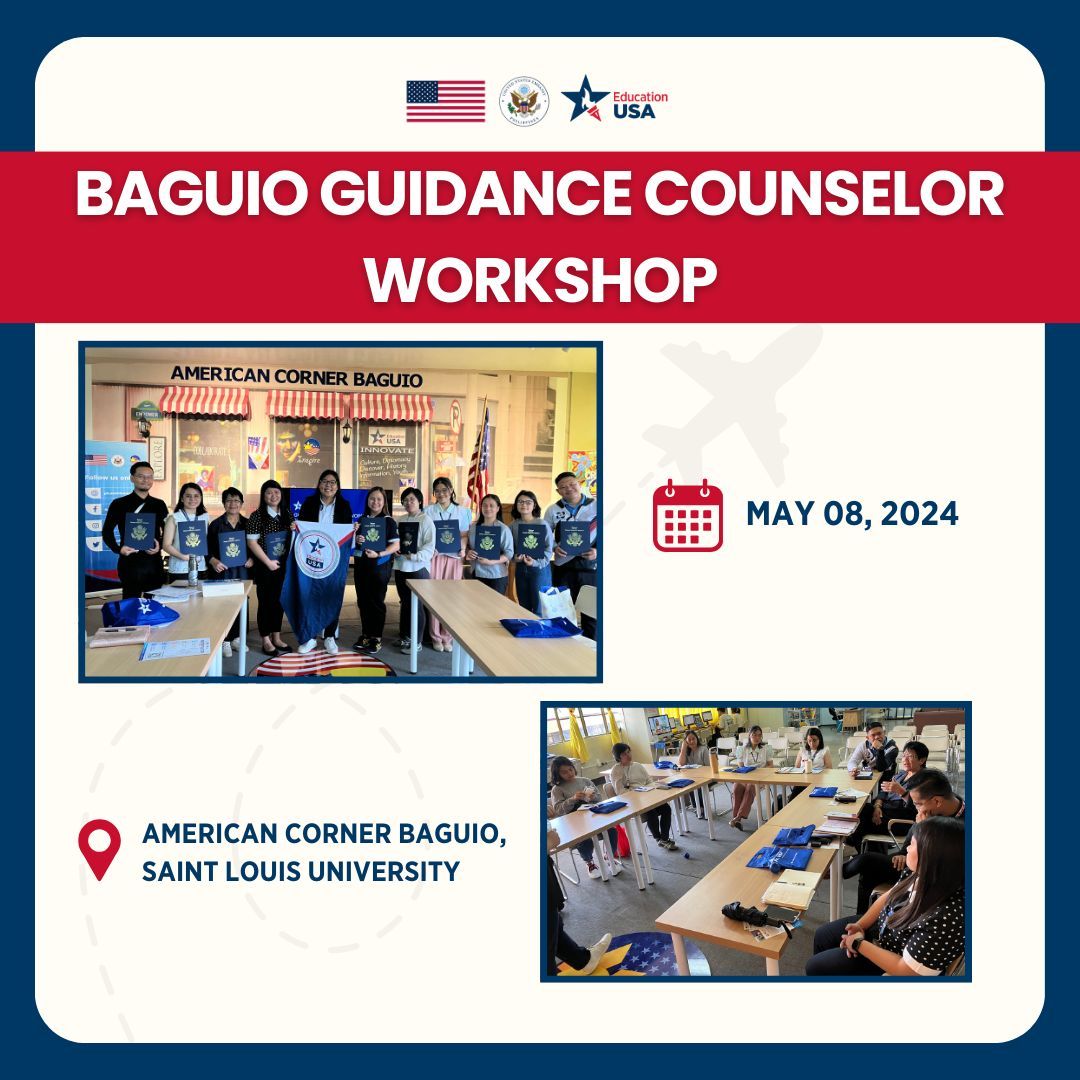 Here is to continuing partnerships and growth! 🚀⭐

EducationUSA has recently concluded its Guidance Counselor Workshop at the American Corner in Baguio.

#StudyWithUS 🇺🇸