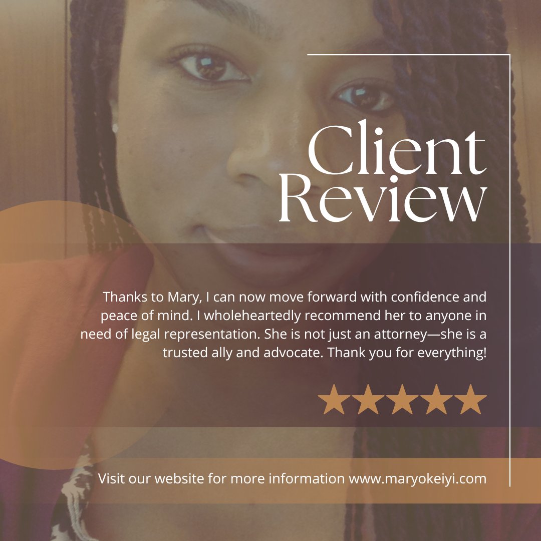 maryokeiyi.com
.
.
.
#ClientReview
#TestimonialTuesday
#HappyClient
#ClientFeedback
#FiveStarService
#SatisfiedCustomer
#Recommendation
#LegalSuccess
#GratefulClient
#ExcellentService