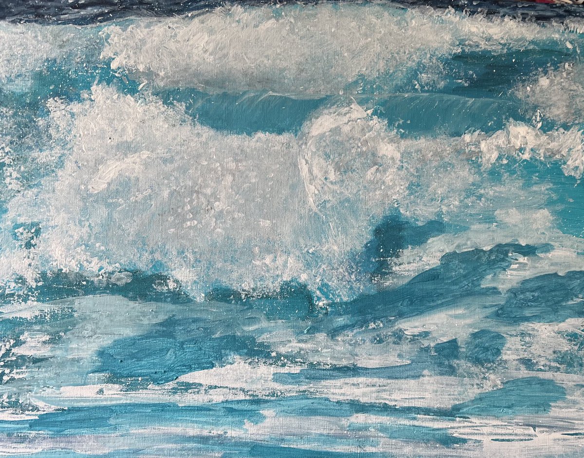 Ocean waves acrylic on linen canvas