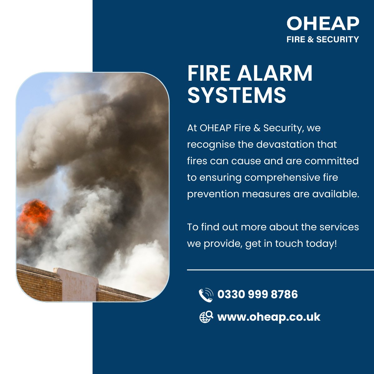 Contact us today to discuss your current fire alarm system requirements and how OHEAP can carry out testing and maintenance: 0330 999 8786
Alternatively, you can also visit our website here: oheap.co.uk/fire-protectio…

#firesafety #awareness #firealarmsystems #fireprevention