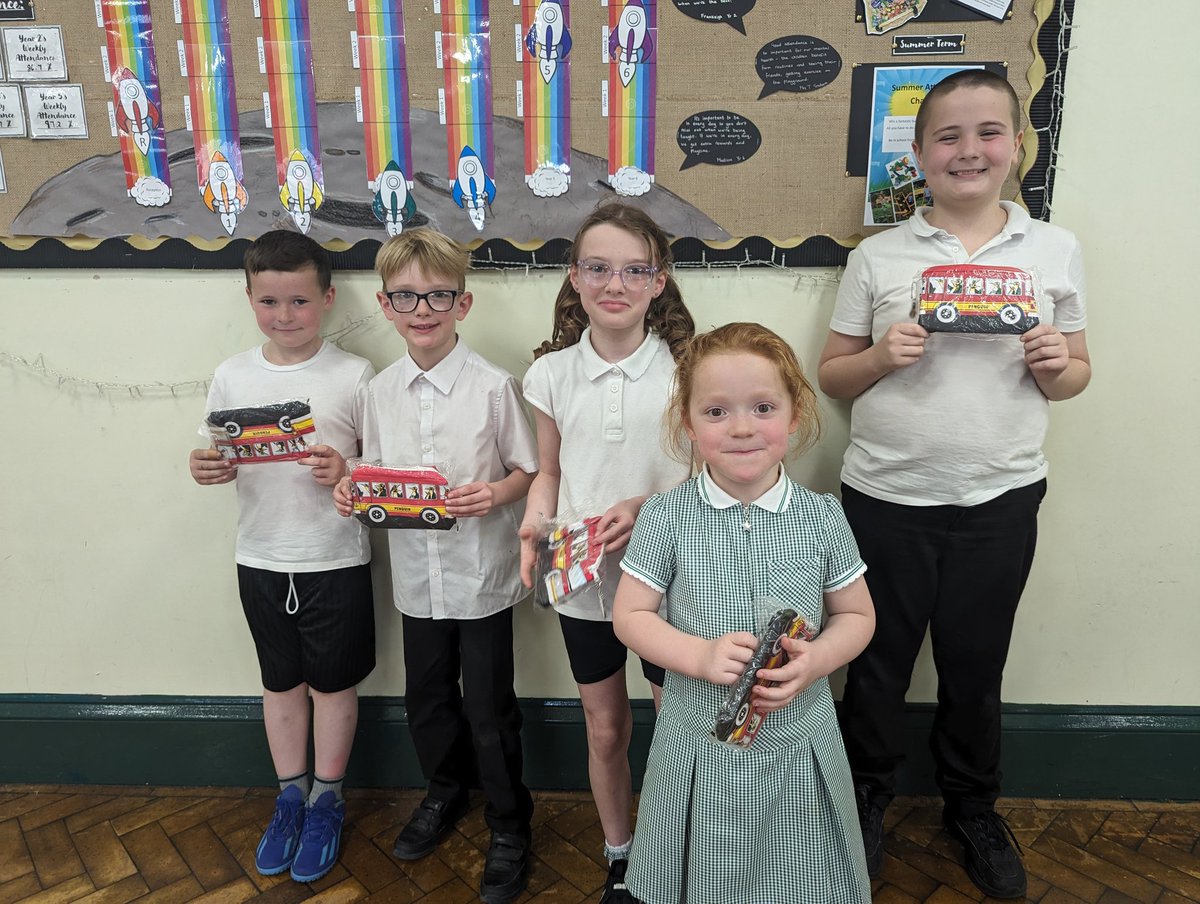 Some of our winners this week. We've decided that those children attending every day this week needed to be in with a chance of winning a raffle prize. Well done guys! What will be next week's prize?? #attendancematters @parishschool1 🏆