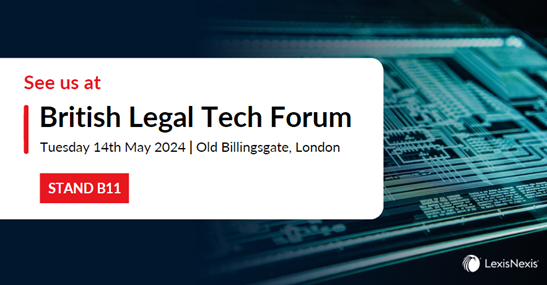 Will we see you next week? We’re excited to be back at the British Legal Tech Forum 2024! ow.ly/xx3650RBm04

Head over to stand #B11 to catch up with our team of experts, explore our LexisNexis solutions, and the future of #LegalTech.

#BLTF #LegalTechnology #AI #Innovation