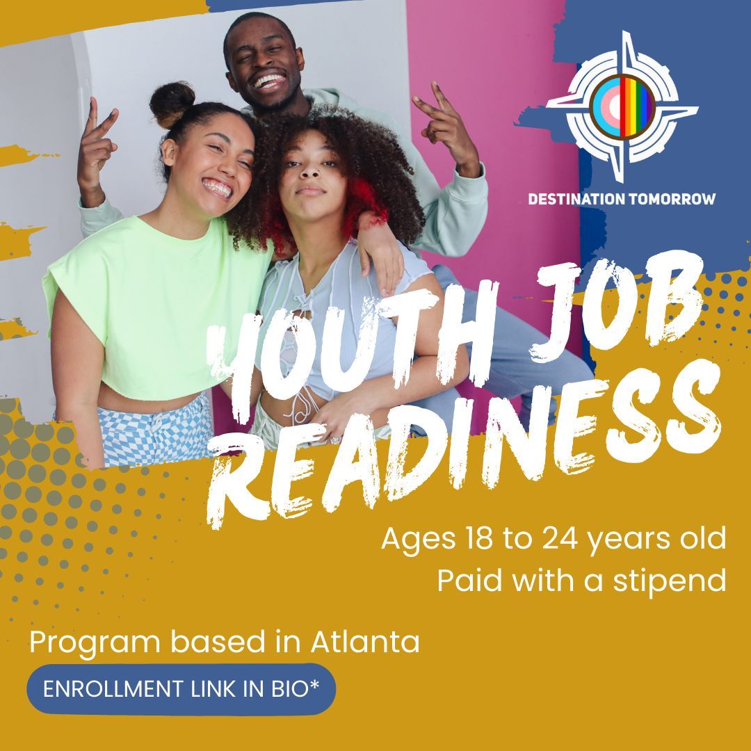 📣Calling #Atlanta youths ages 18-24! ENROLL TODAY in our job readiness program!

Enrollment #LinkInBio 🔗📲

#DestinationTomorrow #JobReadiness #YouthEmpowment #YouthEmployment