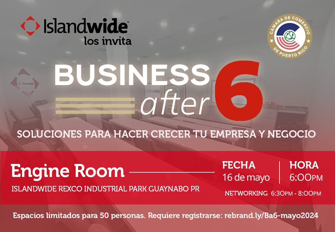 🌟 ¡ Conecta y crece en nuestro Business After Six! 📈 Intercambia tarjetas, haz 20-30 nuevos contactos en una sola noche. Explora posibles colaboraciones con otros expertos. 🚀 📅 16 de mayo 📍Engine Room, @islandwide_pr 🔗¡Asegura tu espacio ahora! ow.ly/wBl850RBtrC…