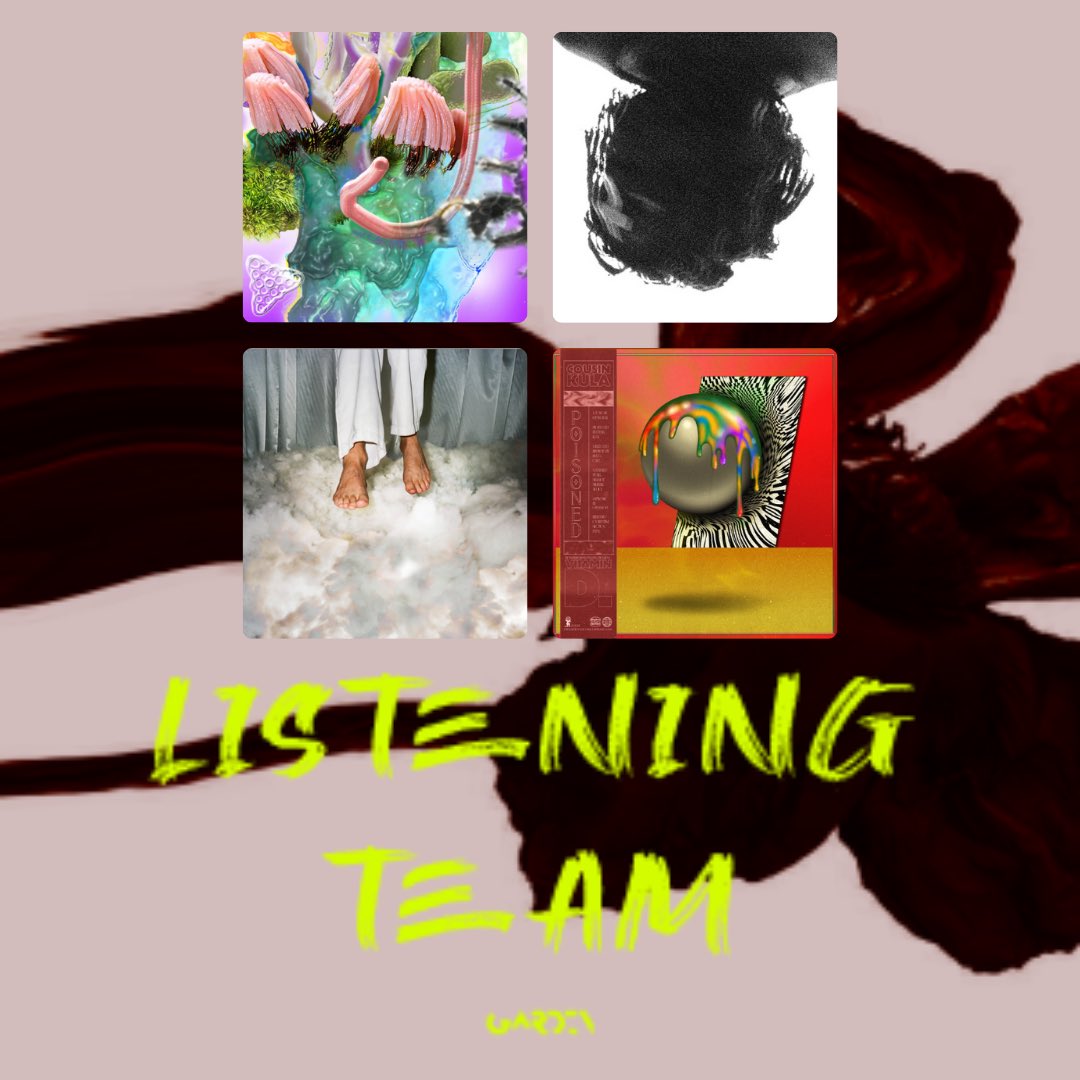 GÂRDEN | Make Music Bloom (@gardenstreams) on Twitter photo GÂRDEN | Listening Team playlist - Discover new music of every genre via bit.ly/listening-team
1. Come To Dust - @amatorski_
2. WAKE UP - <a href="/backxwash/">Backxwash</a>
3. Mr. Bubblegum - <a href="/bluebendyband/">Blue Bendy</a>
4. Poisoned - <a href="/cousinkula/">Cousin Kula</a> GÂRDEN | Listening Team playlist - Discover new music of every genre via bit.ly/listening-team
1. Come To Dust - @amatorski_
2. WAKE UP - <a href="/backxwash/">Backxwash</a>
3. Mr. Bubblegum - <a href="/bluebendyband/">Blue Bendy</a>
4. Poisoned - <a href="/cousinkula/">Cousin Kula</a>