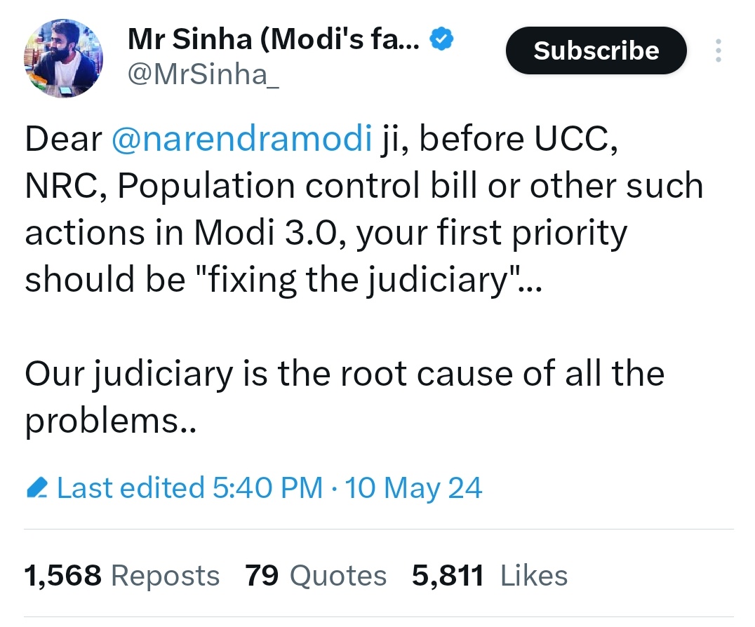 Isn't criticizing the Judiciary on social media contempt of court, or are BJP supporters exempt from accountability?