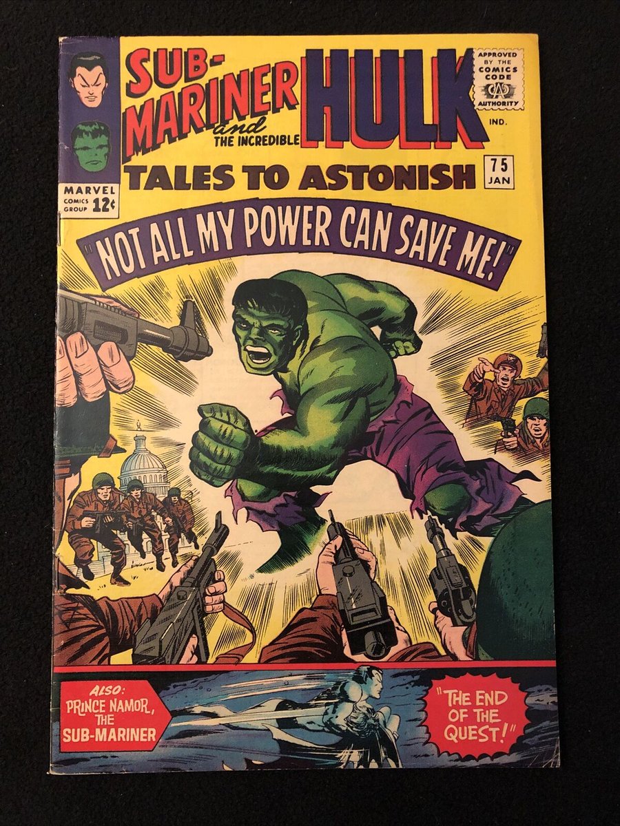 #TalesToAstonish #Hulk #Submariner My copy of TALES TO ASTONISH #75, featuring the Sub-Mariner and the Incredible Hulk!