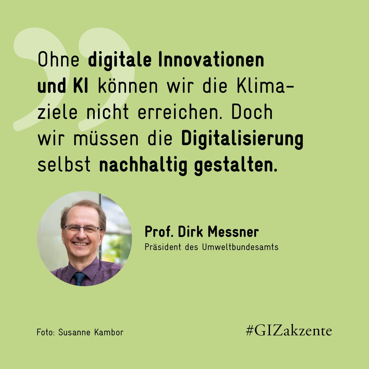 🤖#Klimaschutz digitalisieren und damit die internationalen Klimaziele erreichen: Dafür plädiert Dirk Messner, Präsident des @Umweltbundesamt. Das ganze Interview gibt es bei #GIZakzente: akzente.giz.de/de/interview-m…