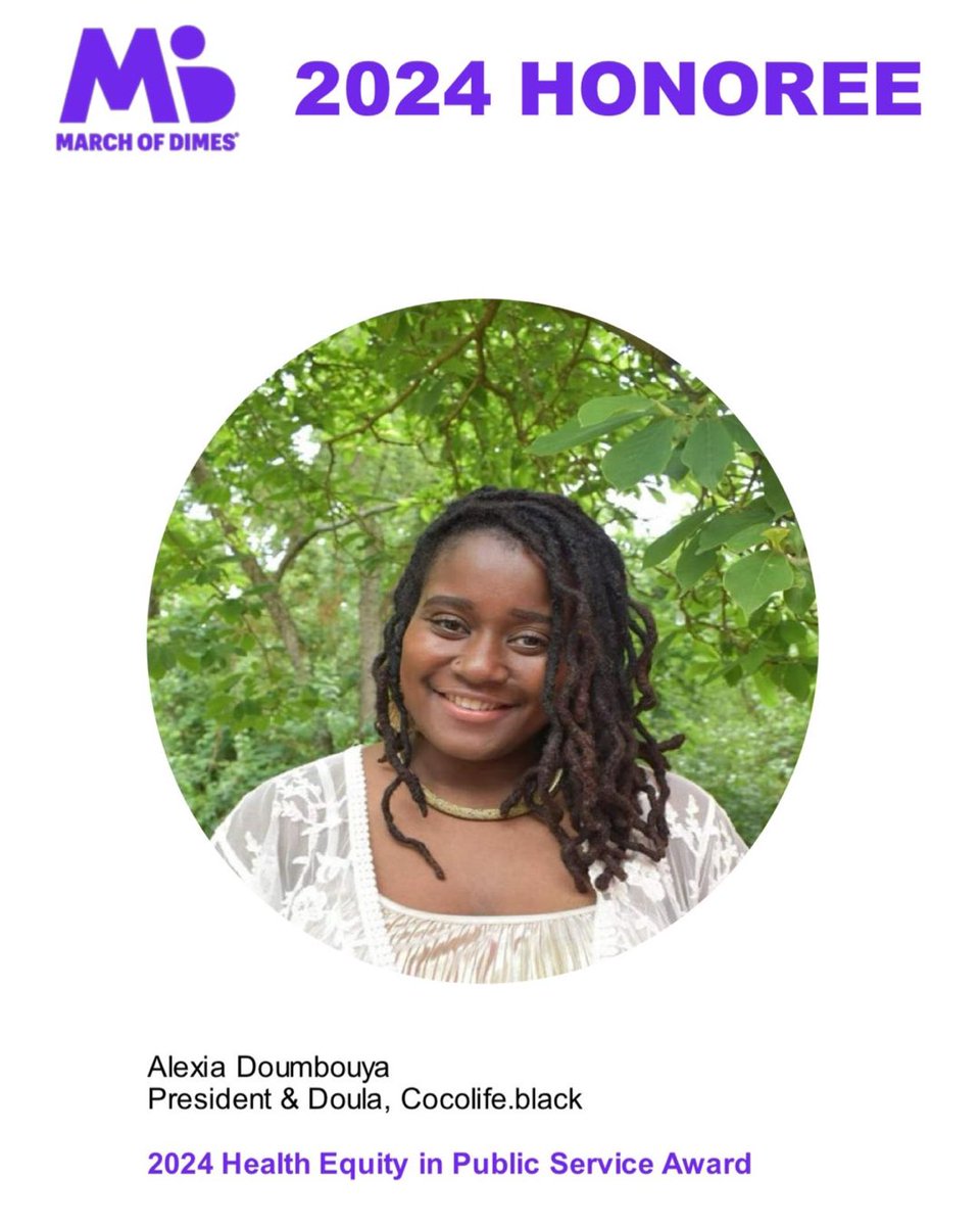 Congratulations to our servant leader of the Doula Ministry, Alexia Doumbouya, who was honored as a 2024 Woman of Achievement by @marchofdimes on Thursday, May 7 🙌🏾