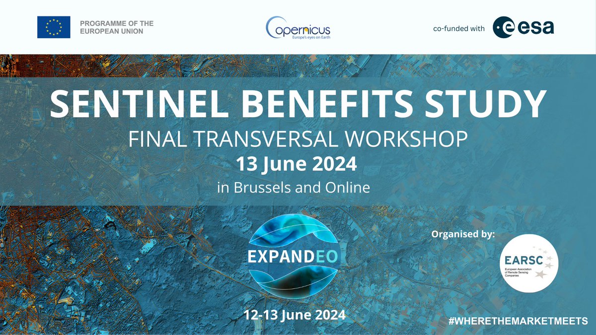 🛰️Discover the power of Copernicus Sentinel data at #EXPANDEO 2024! Join @EARSC on June 13th in Brussels and online to explore the latest Sentinel Benefits Study findings. Learn how EO data benefits public authorities for positive societal impacts. ⤵️ expandeo.earsc.org