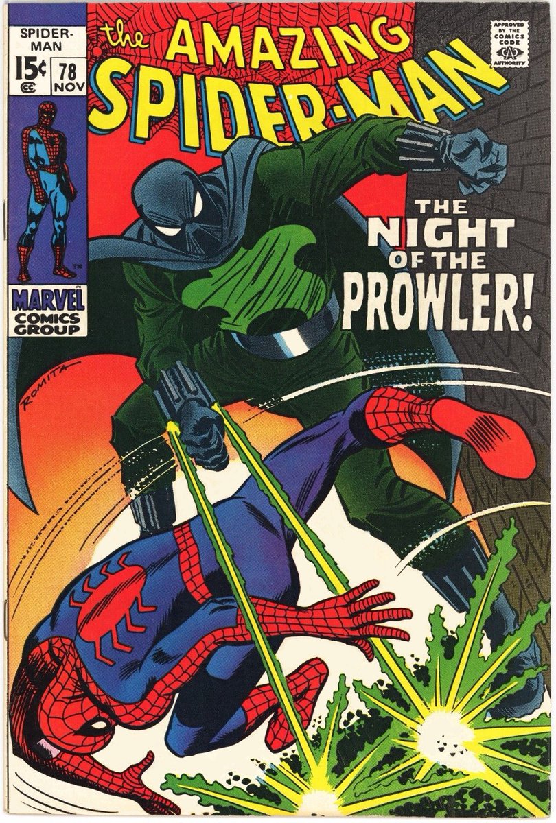 #TheAmazingSpiderMan #Prowler #Romita My copy of THE AMAZING SPIDER-MAN #78, featuring the 1st appearance of the Prowler!