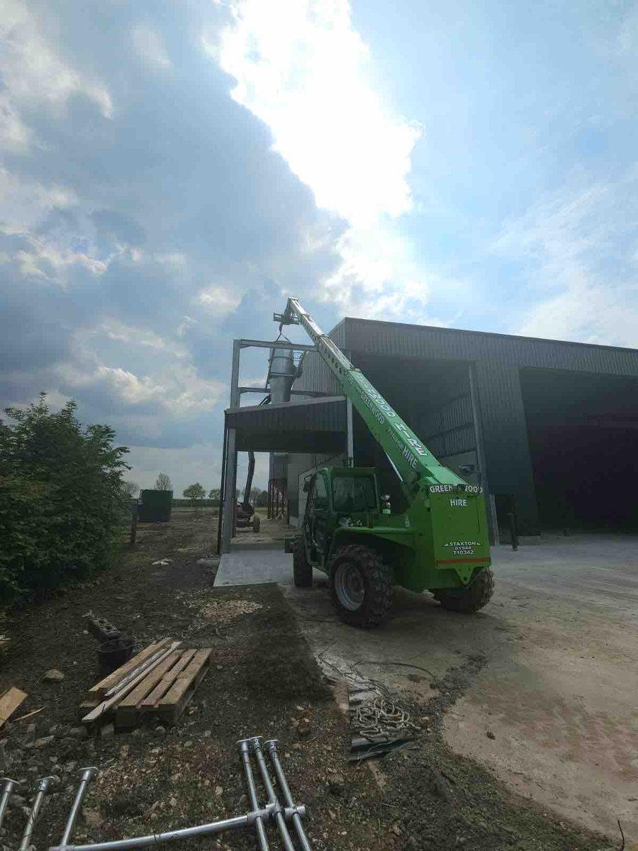 Cyclone being installed on purpose built dust house earlier this week. Collect dust and chaff from pre-cleaning systems and turbocleans is easy to overlook when planning but done well make a huge difference to the farmyard environment. #graincleaning #grainstorage #planningahead