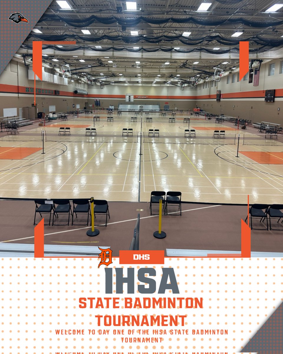 Welcome to day one of the @IHSA_IL state badminton tournament! @DeKalb428DHS @BarbBoosters @DekalbBadminton