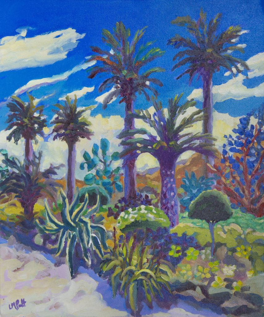 'Tresco Palms' - Oil on Canvas - 24 x 20 inches. lucypratt.com/artistimages/1… #tresco #scillyisles #blueskies #palmtrees #sunshine