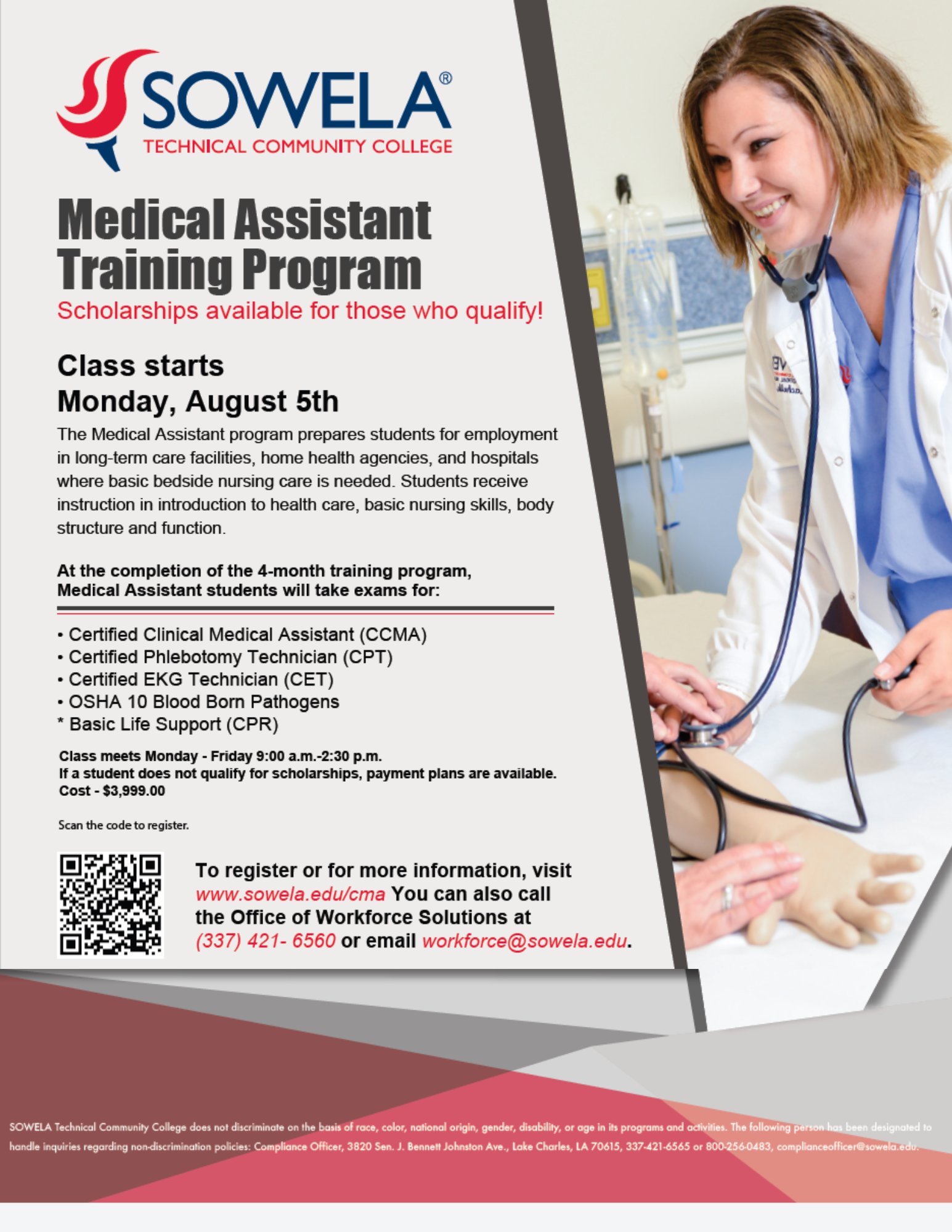 SOWELA on X: &ldquo;SOWELA&rsquo;s Clinical Medical Assistant four-month 