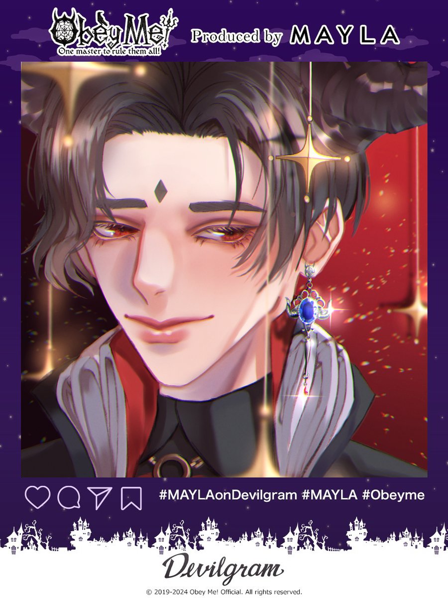 Pretty earrings made me finish first digital drawing in a long time. ^_^ #MAYLAonDevilgram #MAYLA #Obeyme