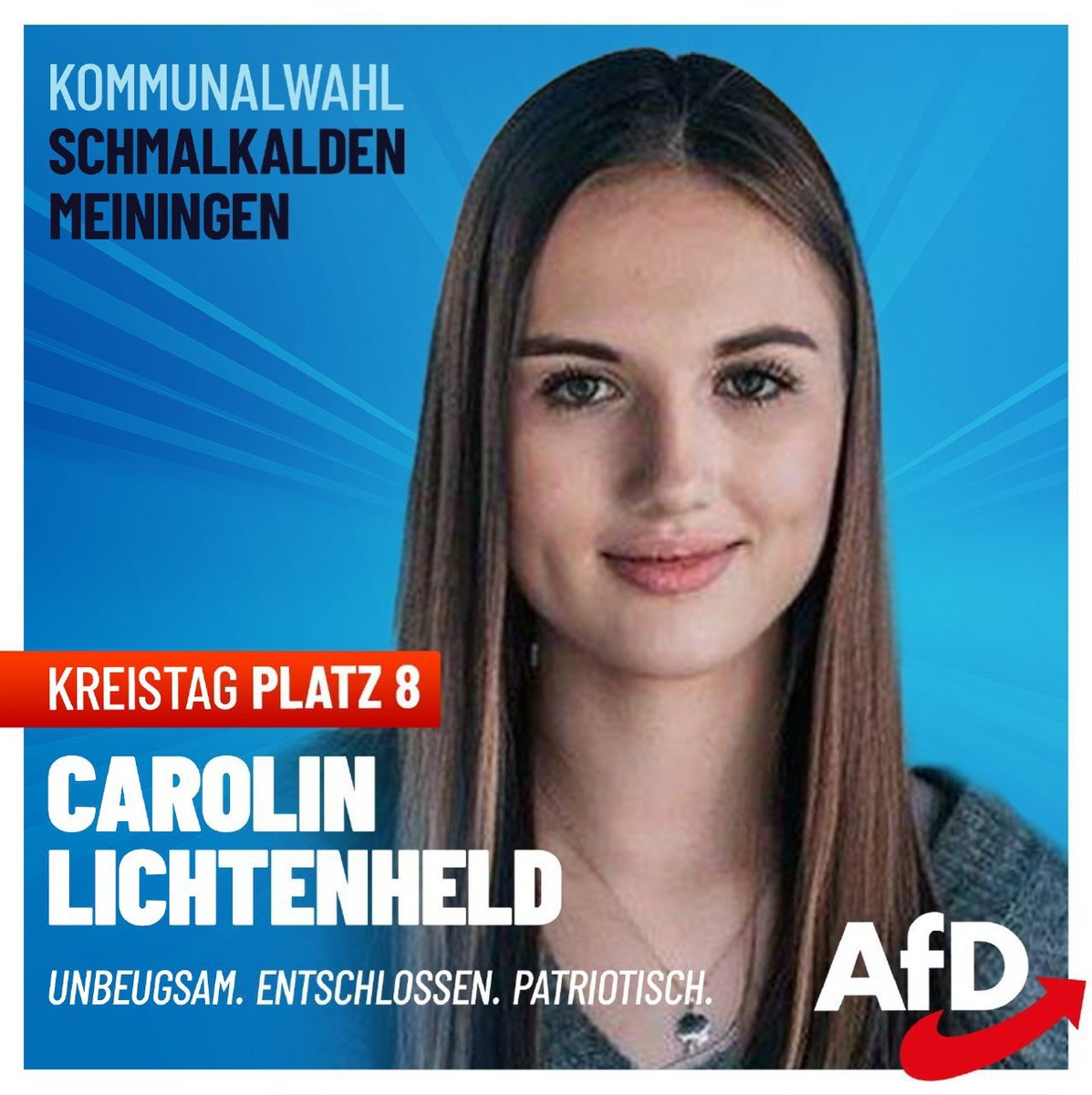 ❌ Am 26.05.2024 sind in Thüringen Kommunalwahlen und ich kandidiere für den Kreistag Schmalkalden Meiningen. 💙 Ich stehe für den Schutz unserer Heimat in der linksgrüne Ideologieprojekte nichts zu suchen haben. 🗳️ Daher gebt mir bitte eure drei Stimmen am 26. Mai.2024.