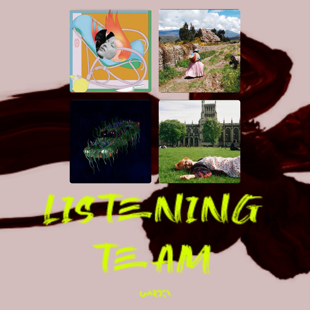 GÂRDEN | Listening-Team bit.ly/listening-team 🎧

5. Nenita - Ëda Diaz
6. Valley Of Kins - <a href="/Febueder/">Febueder</a> 
7. ride around - Goat Girl 
8. All That’s Good Comes With Some Risk - Go Fishing!  

(The playlist is in alphabetical order)