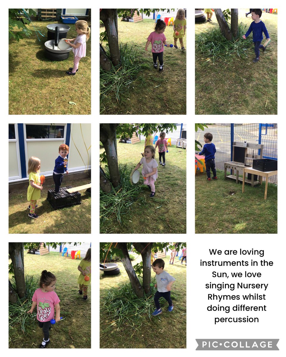 Happy Friday Everybody, Pre Nursery are enjoying music in the sun we have our singing voices and making lovely music.@MrPowerREMAT @MrFoleyREMAT @MissKnipeREMAT @RainbowEduMAT @shoreside1234