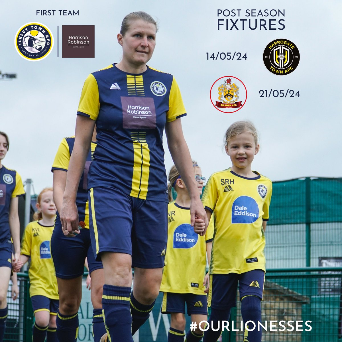 There’s still time to catch our championship winning women’s team in action as they take on @HGTTownWomen and @SilsdenLadies in two incredibly tough & challenging fixtures! Thanks to our sponsor @hrestateagents #ourlionesses #bahtatters #thisgirlcan #hergametoo #footballforall