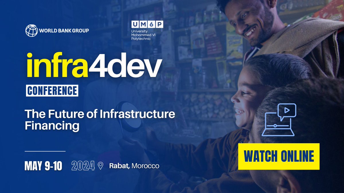 🌎💻 Day 2 of #Infra4Dev is LIVE! Be part of the conversation. Tune in now to watch global experts discuss innovative infrastructure financing. 🌐: wrld.bg/r39650RBtX4