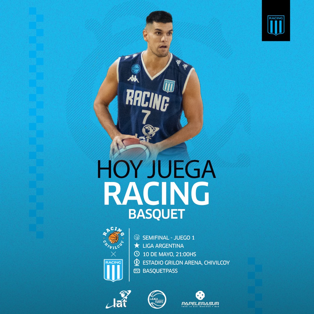 🏀 Liga Argentina 2023-24 / Semifinal Conferencia Sur (primer partido).
🆚 Racing (Chivilcoy).
🗓️ 10 de mayo.
🕘 21:00.
📍 Estadio Grilon Arena.
💻Transmite Basquetpass.