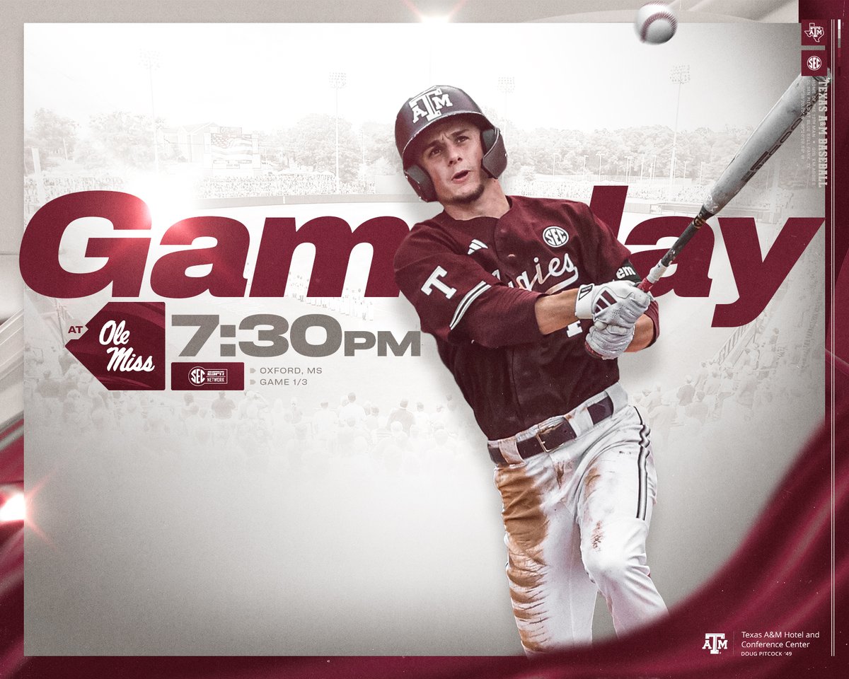 Opening Day at Swayze. vs Ole Miss at 7:30 p.m. 📺 SEC Network ⚾️ linktr.ee/aggiebaseball #GigEm