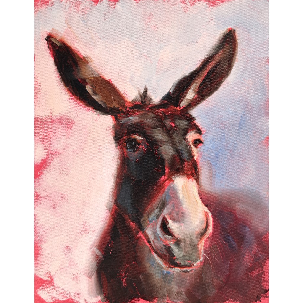 Meet 'Charming Companion,' the adorable #donkey portrait eagerly awaiting your attention! Just take a peek! Isn't he simply adorable?⁠ ⁠ Title: 'Charming Companion' oil canvas panel 14x11 inches £400 (~$505)⁠ ready to ship!⁠ khortview.etsy.com/listing/141731…