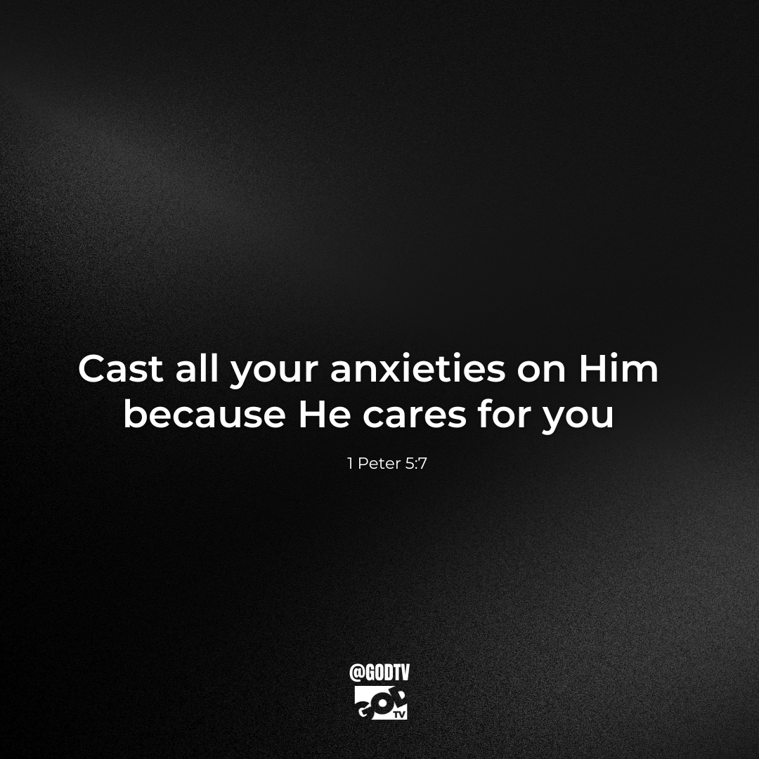 Cast all your anxieties on Him because He cares for you #GODTV #Christian #Christianpost #Jesus #God From series and talk shows to children's programs and ministry messages, find it all on GODTV. Experience God-centered content 24/7 at WATCH.GOD.TV