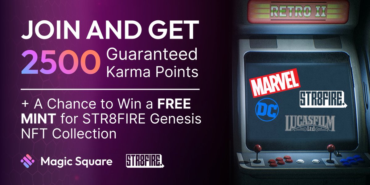 MagicSquareio's tweet photo. 💰 Complete STR8FIRE Social Media Tasks & Win 2500 Karma Points, Plus a Chance to Mint a Free NFT! - @STR8FIRE_io 

Join the Campaign now! 👇
https://t.co/fsbb3C6CEj