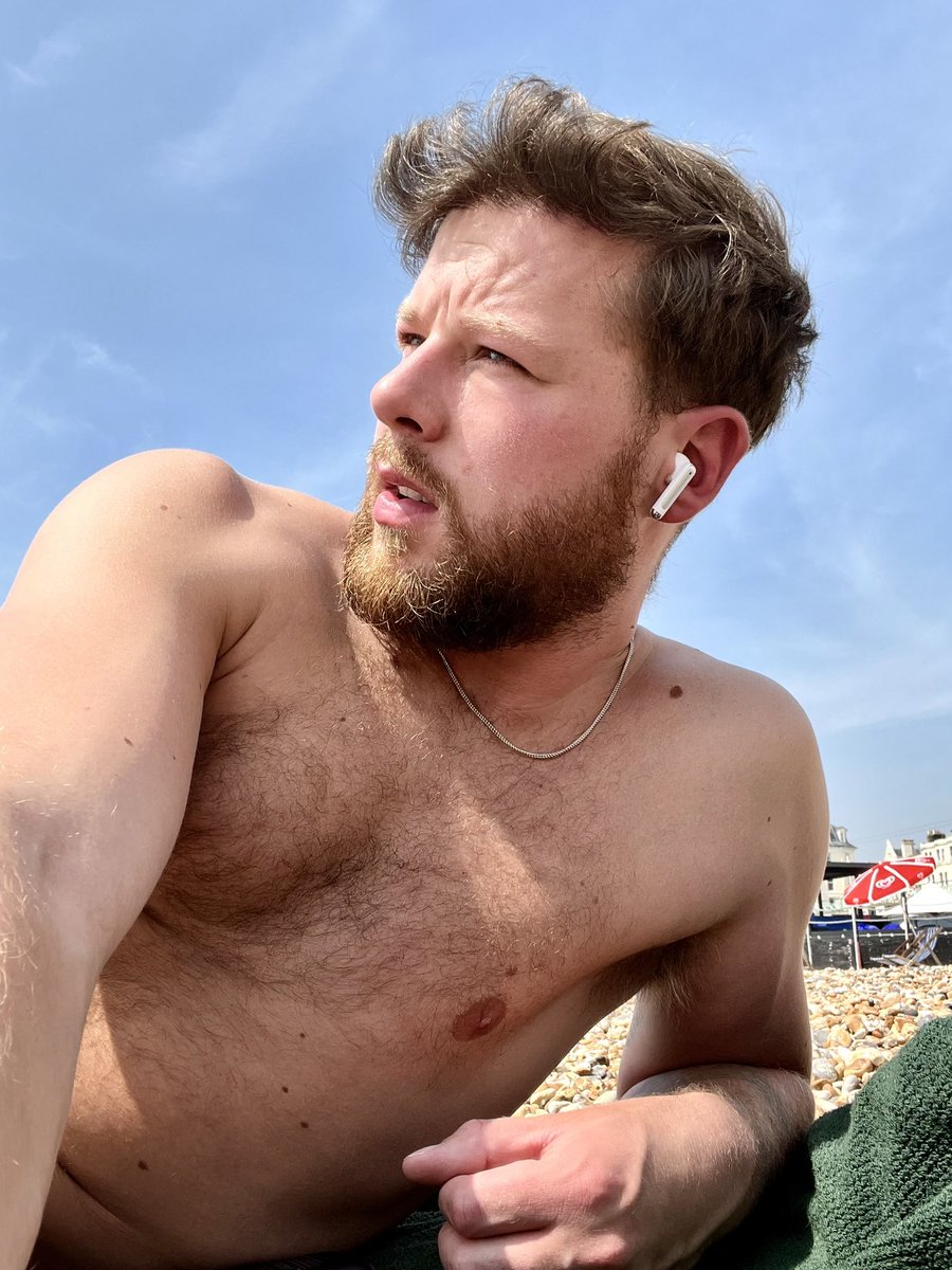 A rare beach day in the rainy UK