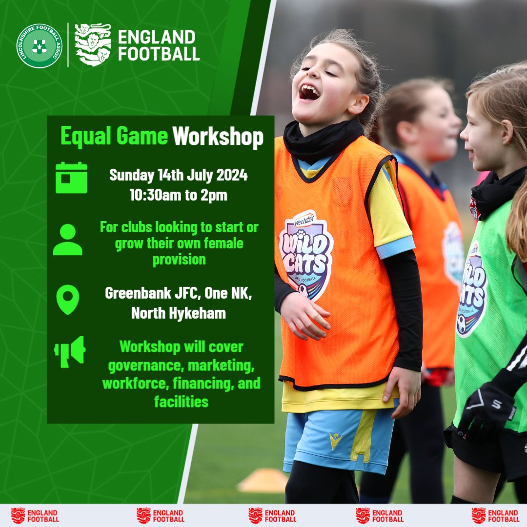 The 𝐄𝐪𝐮𝐚𝐥 𝐆𝐚𝐦𝐞 𝐖𝐨𝐫𝐤𝐬𝐡𝐨𝐩 has been 𝐑𝐄𝐀𝐑𝐑𝐀𝐍𝐆𝐄𝐃! 🦁 Now moved to 14th July, the workshop is specifically designed to help your club begin delivering female provision 😍 Sign up for FREE 👉 tinyurl.com/yth33p83