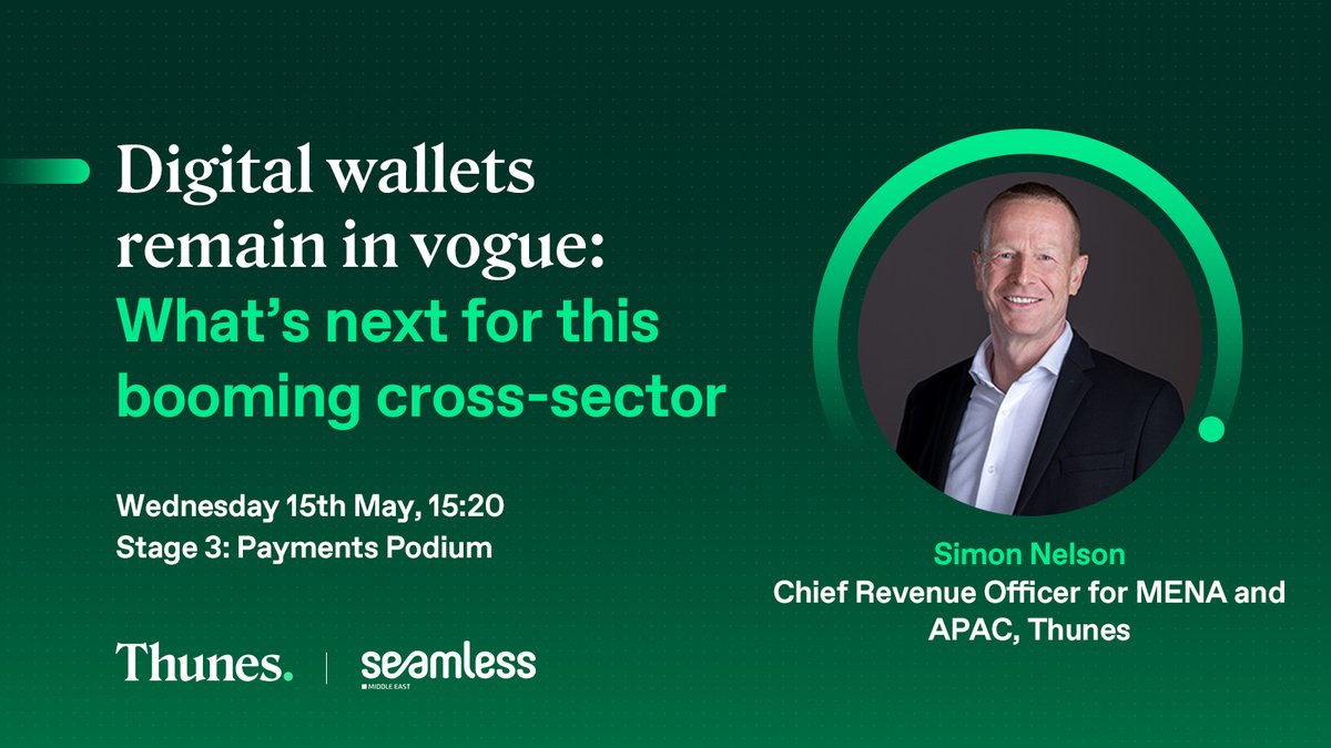 🇦🇪 At @seamlessMENA next week? Don’t miss Simon Nelson, Chief Revenue Officer for MENA and APAC, in conversation. 💬 Digital wallets remain in vogue: What’s next for this booming cross-sector 📅 15.05.24 ⏰ 15:20-16:00 📍 Payments Podium Stage 3